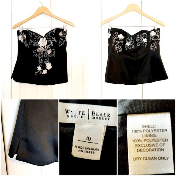 (sold) WHBM corset embroidered w floral cottage details - Picture 5 of 5